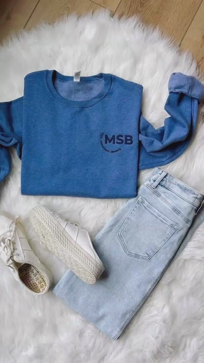 PRE-ORDER* MSB Embroidered Crewneck Sweatshirt - Vintage Heather Blue (Ship by 9/5)
