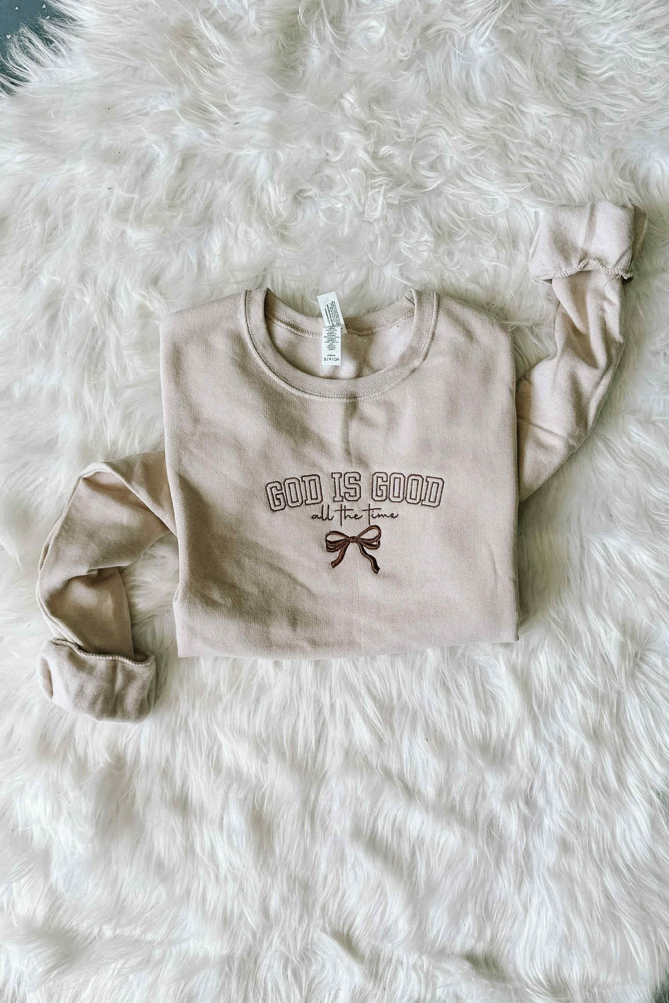 PRE-ORDER* God Is Good Embroidered Crewneck Sweatshirt (Ships by 9/26)