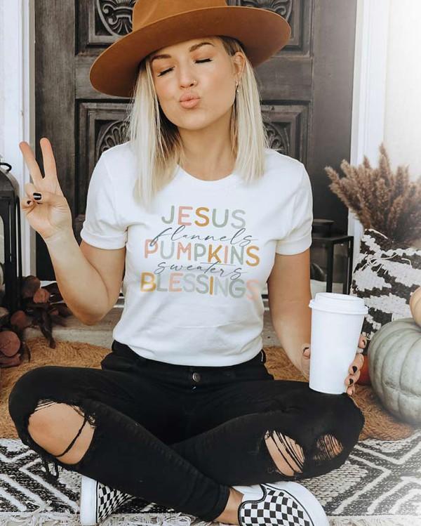 Jesus Pumpkins & Blessings Graphic Tee (FINAL SALE)