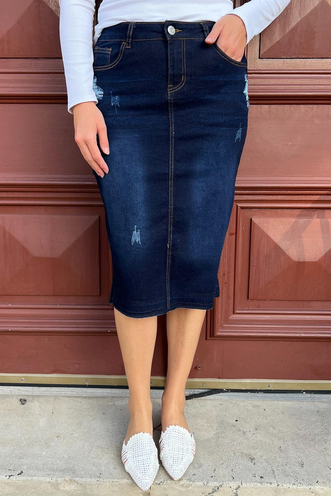 Knee Length Denim The Modest Style Boutique