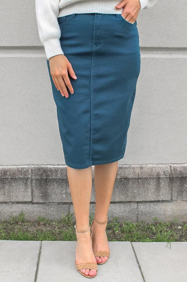 JDA Dark Teal Denim Skirt ( FINAL SALE)