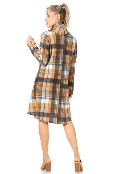 Chelsea Plaid Sweater Dress in Mustard