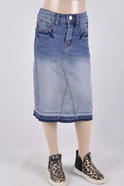 GIRLS Faith Two-Tone Denim Skirt