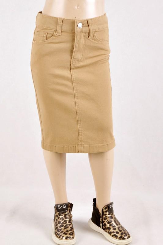 GIRLS Khaki Twill Skirt