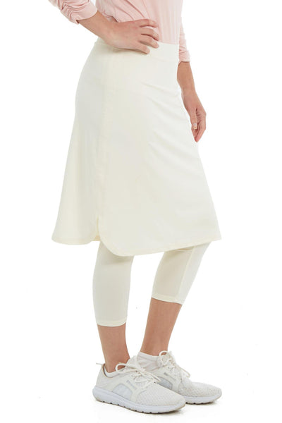 Cropped ShirtTail Snoga Athletic Skirt in White Cream (FINAL SALE)