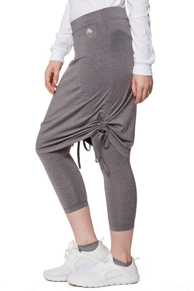 Tie Side Snoga Athletic Skirt in Heather Grey