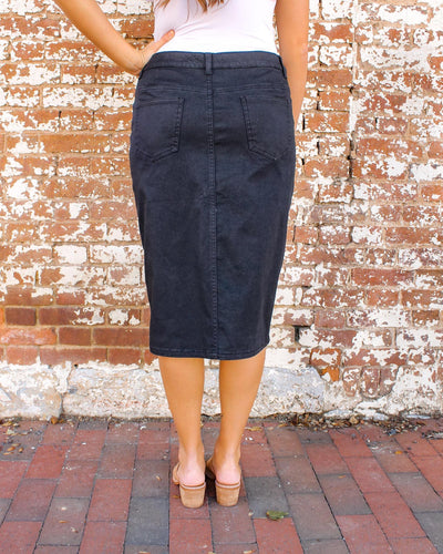 JDA Black Denim Skirt