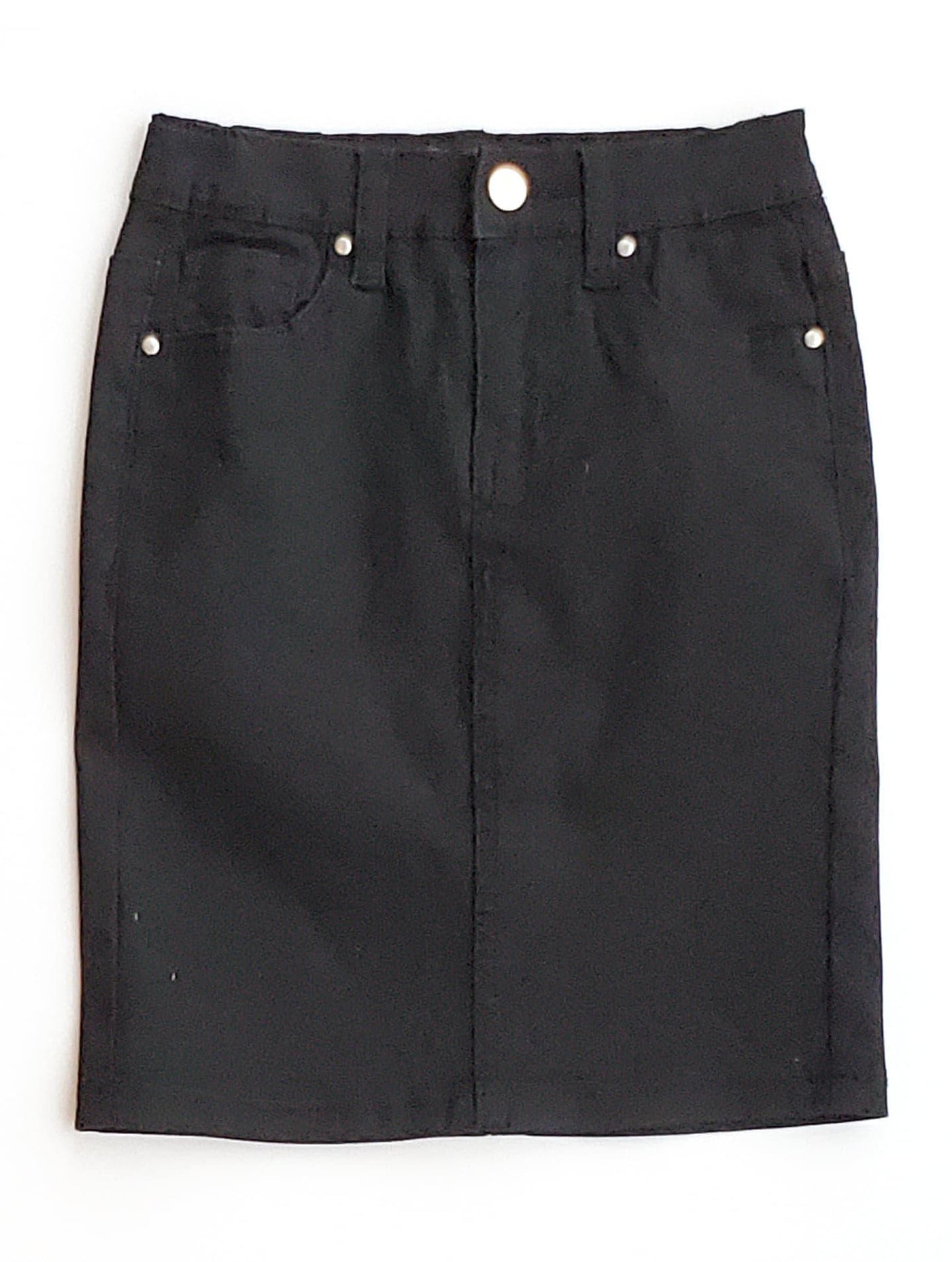 GIRLS JDA Black Denim Skirt w/ Elastic Waistband