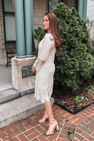 Lydia Crochet Dress in Ivory