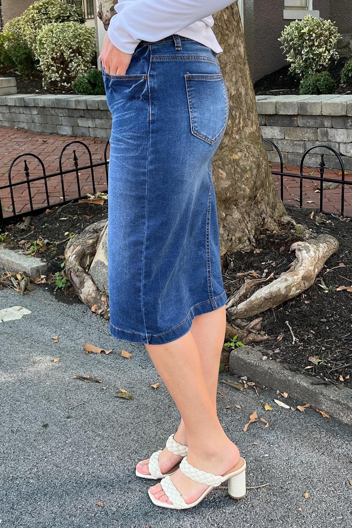 Emily Indigo Denim Skirt